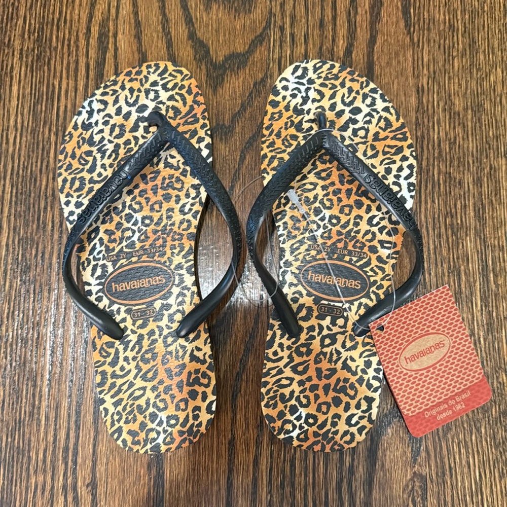 Havaianas Leopard Print Girls Flip Flop